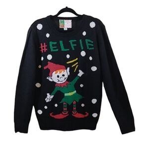 Christmas Sweater Large Elfie Ugly Pullover